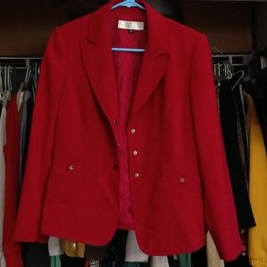 2/$3 Tahari soft red blazer with snap buttons